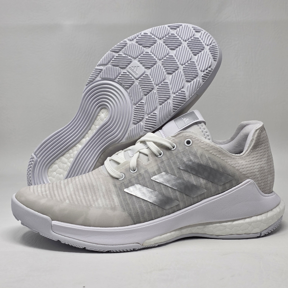 Adidas CrazyFlight Volleyball Shoes White Silver HR0635 Womens Size 6 New